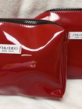 4 - Shiseido Red and Black Cosmetic Bag Set